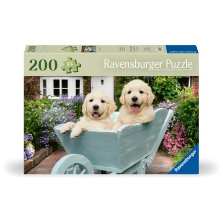 Ravensburger - Puzzle pentru varstnici Golden Retriever cu sablon de imagine si suport din carton 200 piese mari XL Ravensburger